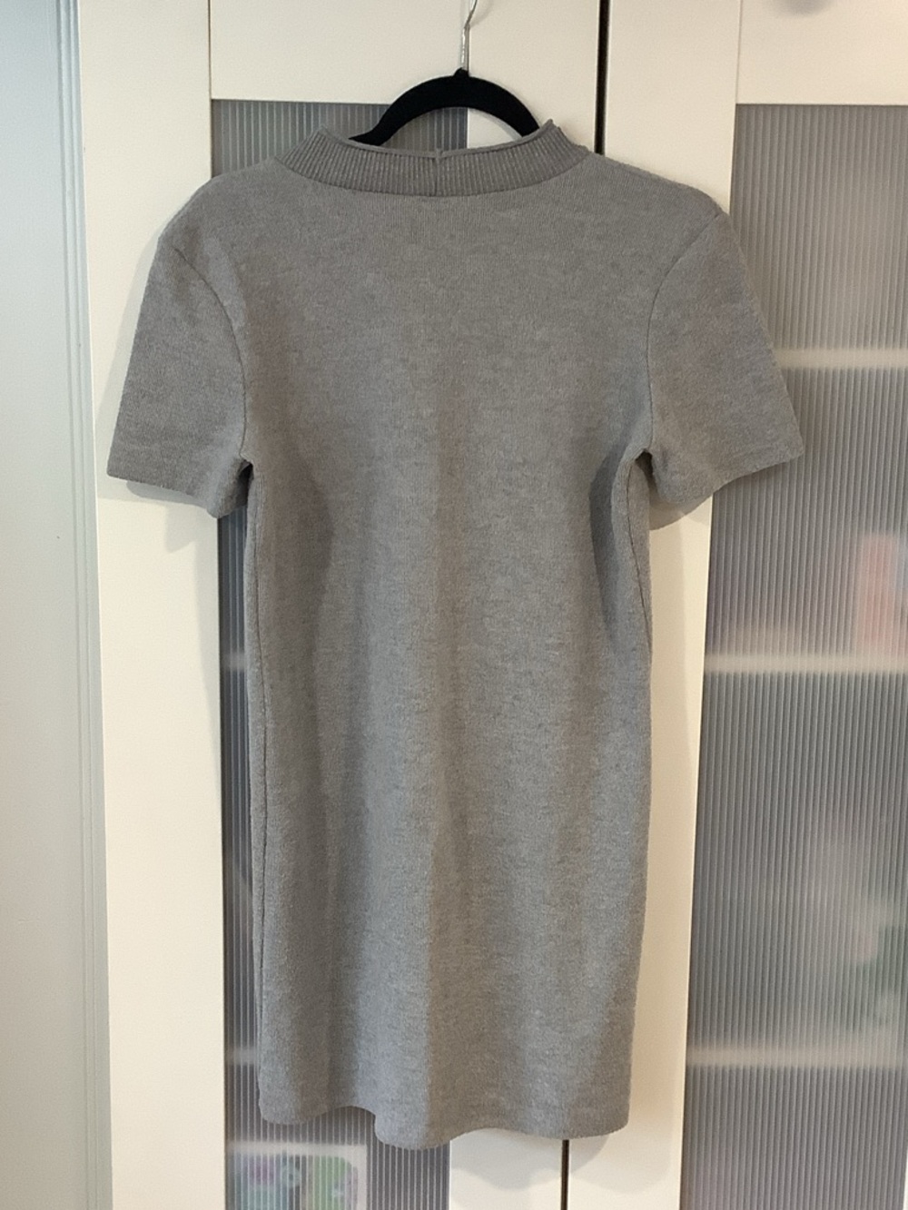Zara Light Gray Short-Sleeve Knit Mini Dress - Picture 3 of 3